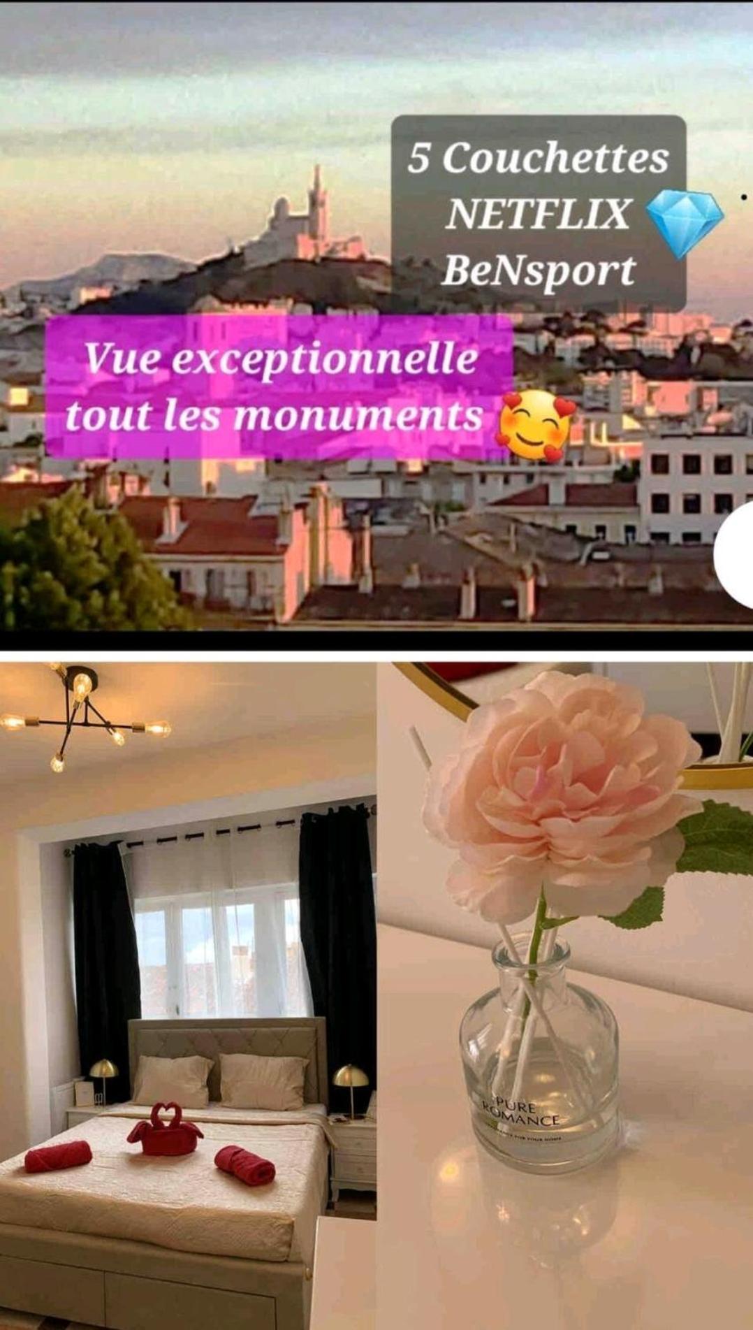 Sublime 2 Pieces Vue Incroyable Mer Et Tout Les Monuments De Marseille Exterior photo